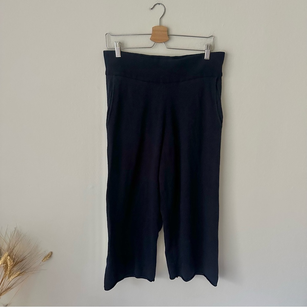 Kilte Merino Wool Sweater Wide Leg Pants Size 2 (M/L) Navy Blue